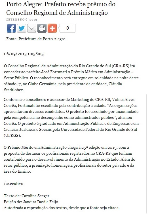 Prêmio Mérito em Administração 2013